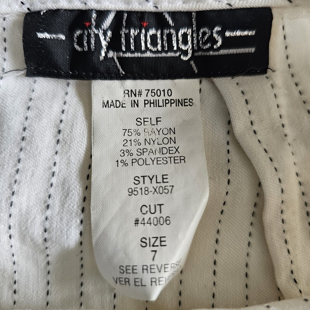 Y2K Vintage Mini Skirt Size 7 White Pinstripe Coquette‎ Fairy Corpcore Office - Picture 6 of 7